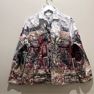 2/$35 C.J. Banks by Christopher & Banks Artsy Hometown Theme Jacket X or 14W